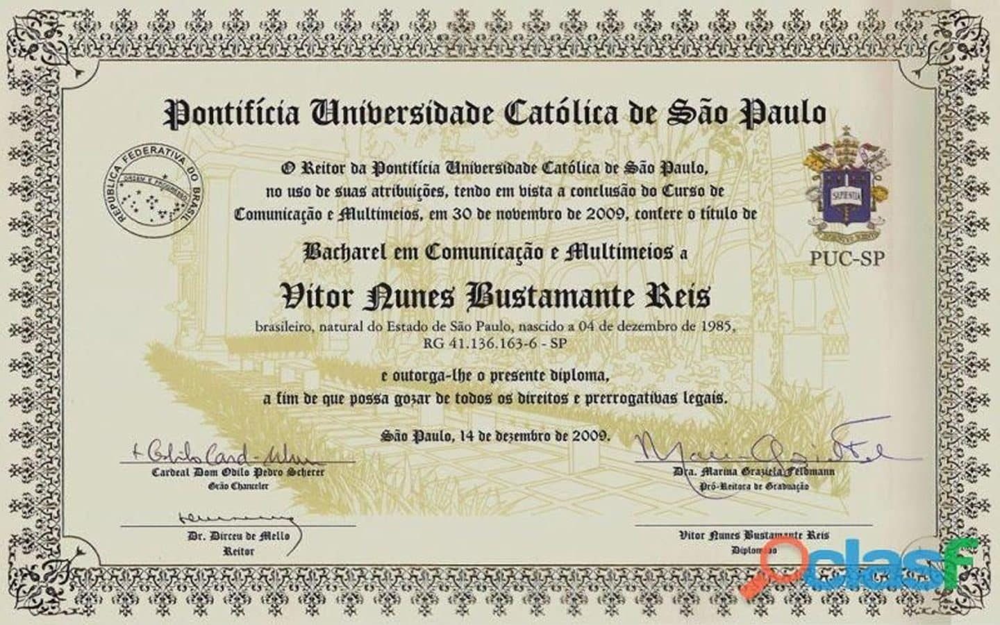 Diploma PUC São Paulo